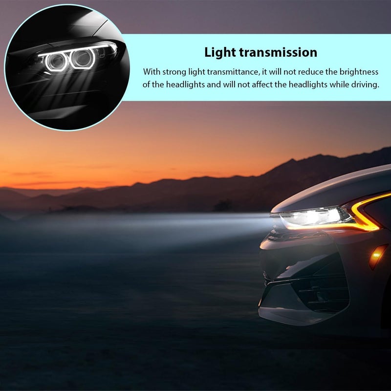 YTFRL Car Headlight Tint Film, 12×48 Inch Vinyl Vehicle Tail Light Wrap Film Roll with Squeegee & Cutter, Waterproof Vinyl Tinted Sticker for Headlights Fog Lights Tail Lights (Light Black) - Image 4
